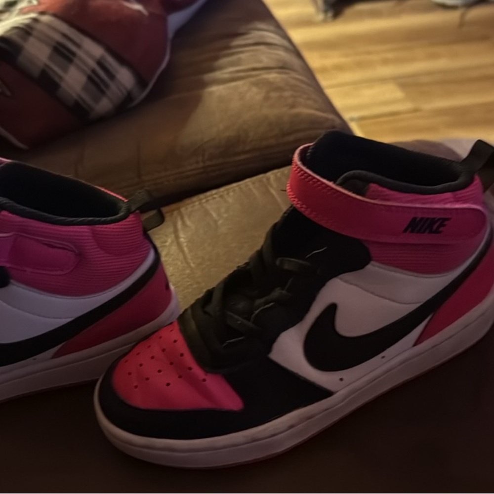 Nike Kids Sneakers - Pink, Black, and White